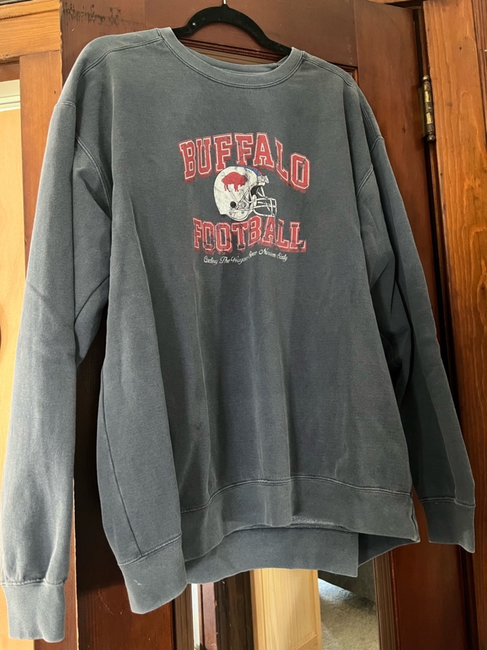 Comfort Colors Buffalo Football Crewneck Sweatshirt - Charcoal